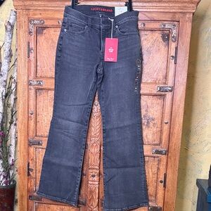 Lucky Brand Women's Dark Gray light Black mid rise Flare Jeans sz 6/28